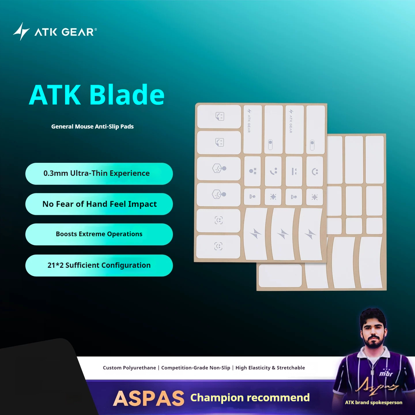 Esports Gaming Gear - ATK GEAR Mouse Grip Tape Universal