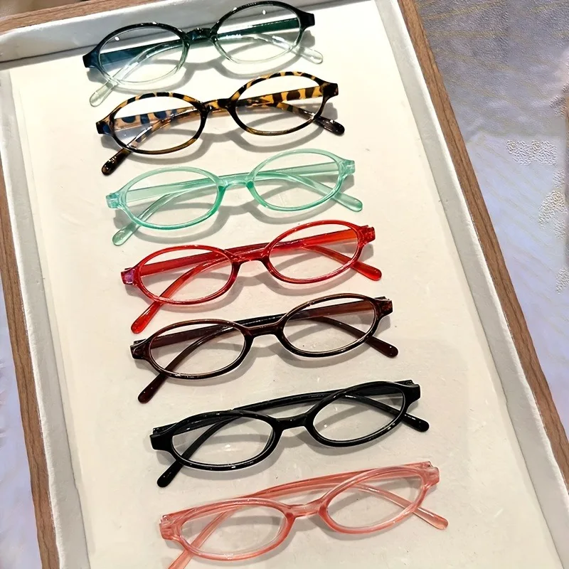 Gaming Glasses Blue - Small Oval Glasses Colorful Small Frame