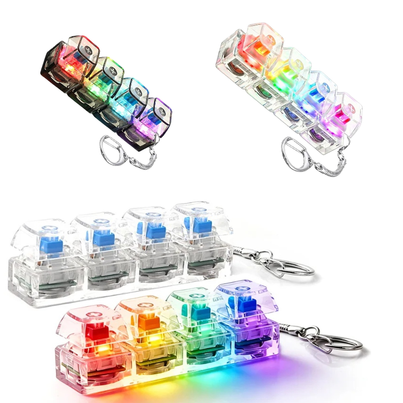 Keyboard Tenkeyless - 2026 New High-Transparency Four-Button Light-Emitting Stress-Relief