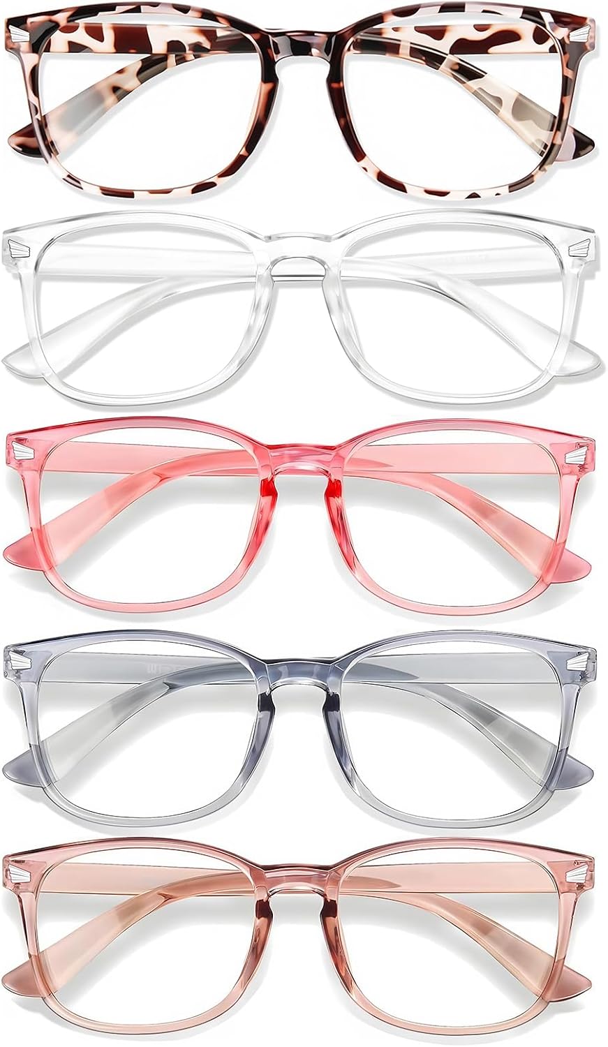 Gaming Glasses Blue - 5-Pack Blue Light Blocking Glasses for