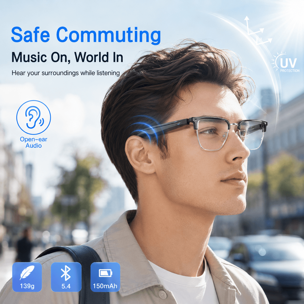 AIMB V2 Smart Bluetooth Glasse - đánh giá và giá Gaming Glasses Blue