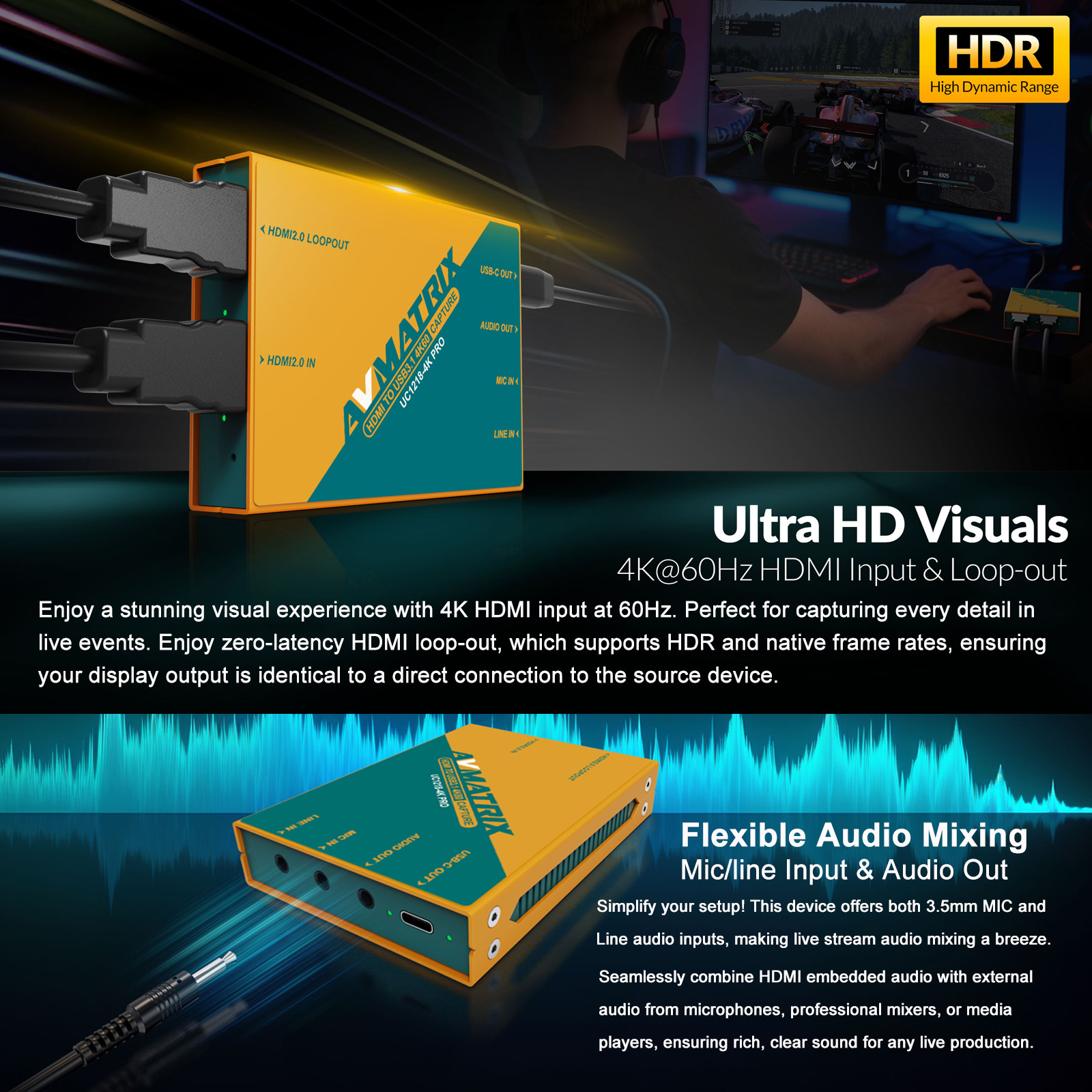 AVMATRIX 4K USB3.0 Video Captu - đánh giá và giá Video Gaming & Esports Usd Acc